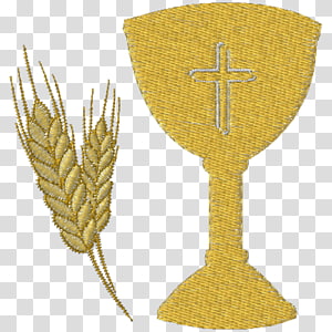 Chalice, wheat, and grapes illustration, Eucharist First Communion ...